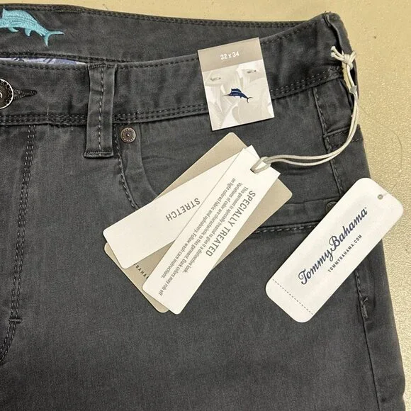 Tommy Bahama Men's 32W x 34L Fog Grey Boracay Five-Pocket Stretch Chino Pant - Picture 6 of 12